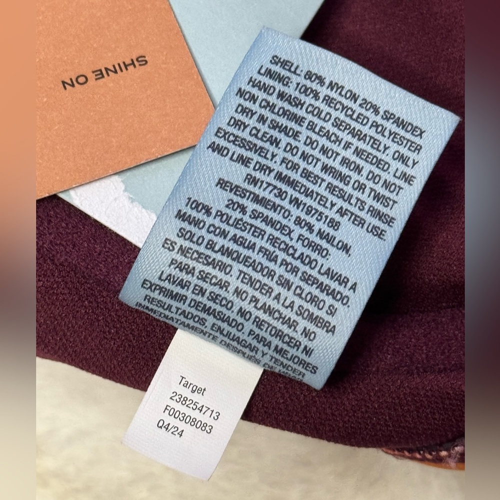 Shade & Shore Burgundy Tropical Floral 2-piece Bikini, Bottoms L, Top 36C - Picture 7 of 8